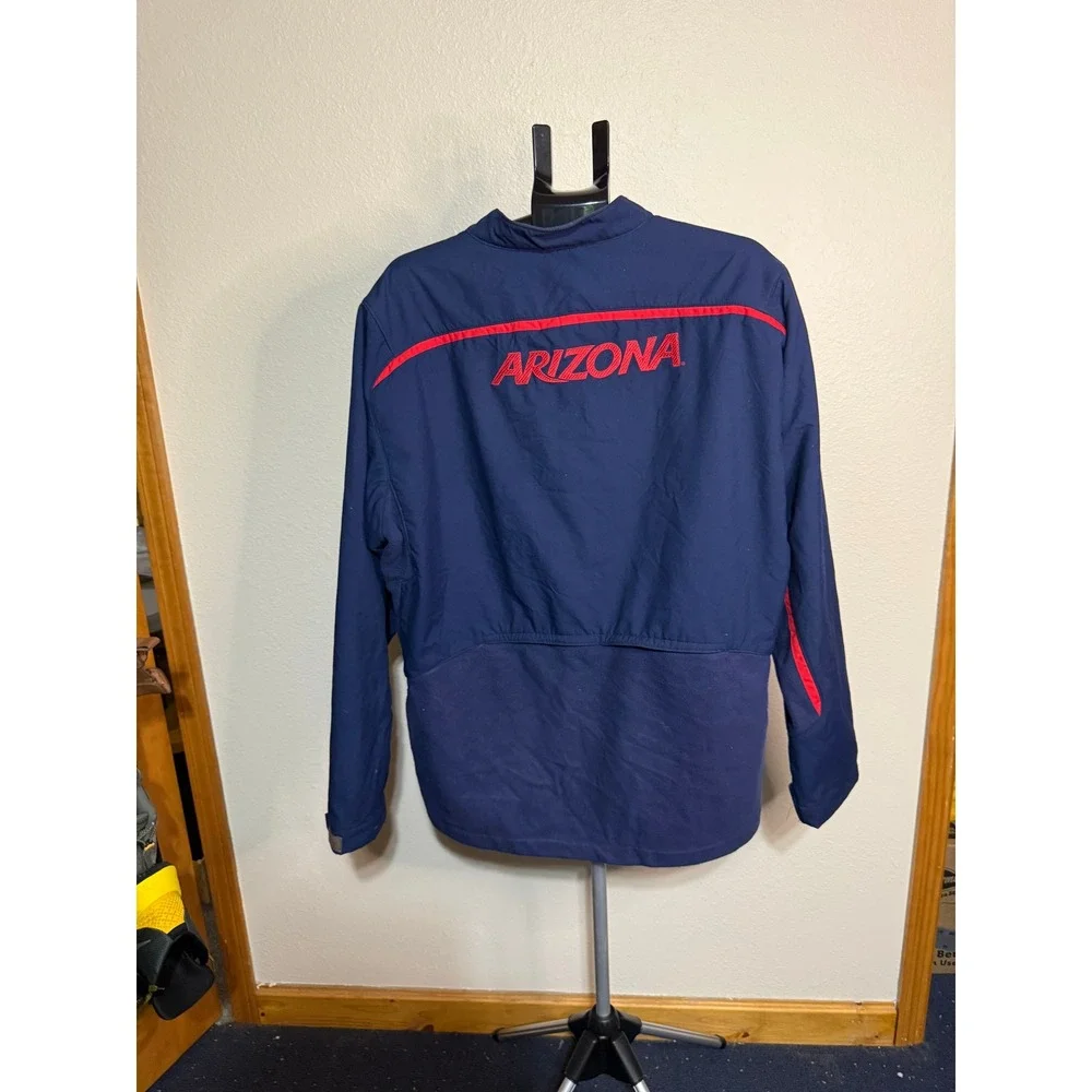 Nike Team Arizona Wildcats Full Zip Fleece Jacket Navy Blue Red‎ Mens XL Therma